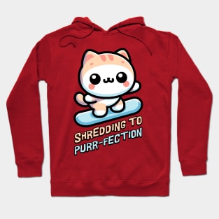 Shredding To Purrfection! Cute Snowboarding Cat Hoodie